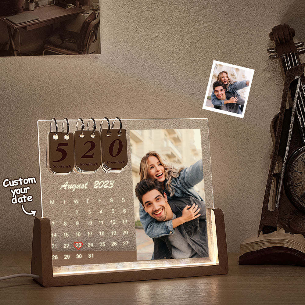 Personalisierte Fotolampe, Personalisiertes Countdown-kalender-nachtlicht - meinemondlampe