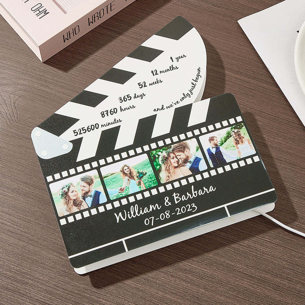 Personalisiertes Filmrollen-nachtlicht, Individuelle Foto-acryllampen, Jahrestagsgeschenk Für Paare - meinemondlampe