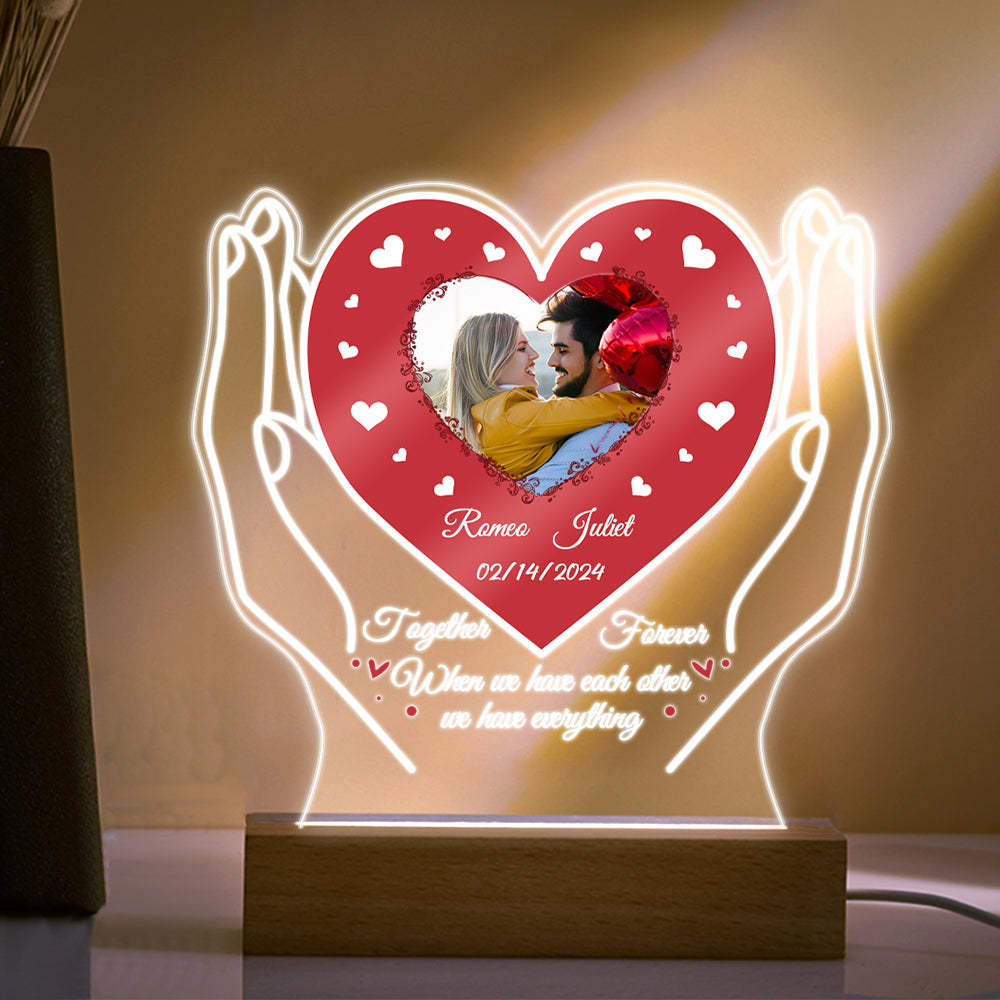 Personalisiertes Acryl-nachtlicht, Individuelles Foto-nachtlicht, Valentinstagsgeschenke Für Verliebte - meinemondlampe