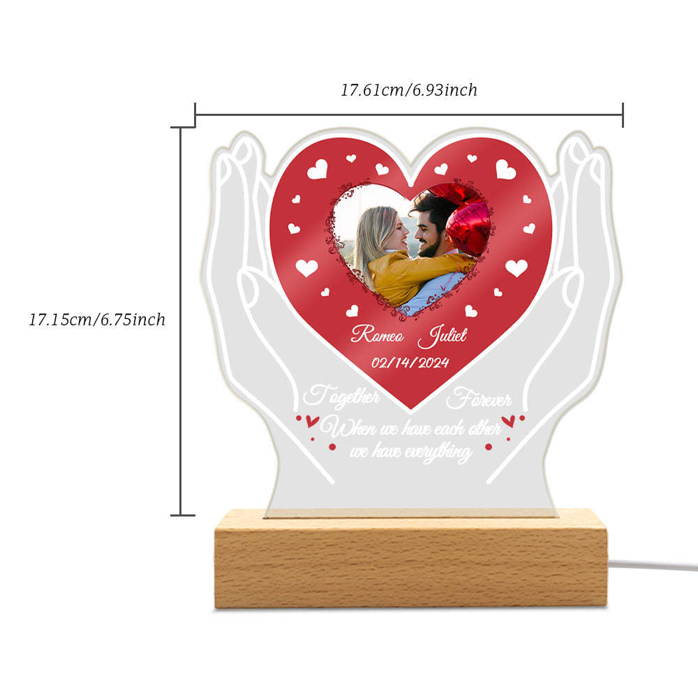 Personalisiertes Acryl-nachtlicht, Individuelles Foto-nachtlicht, Valentinstagsgeschenke Für Verliebte - meinemondlampe