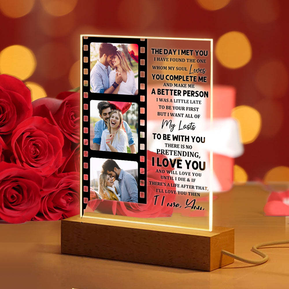 Personalisiertes Acryl-nachtlicht, Individuelles Foto-nachtlicht, Valentinstag, Romantische Geschenke Für Verliebte - meinemondlampe