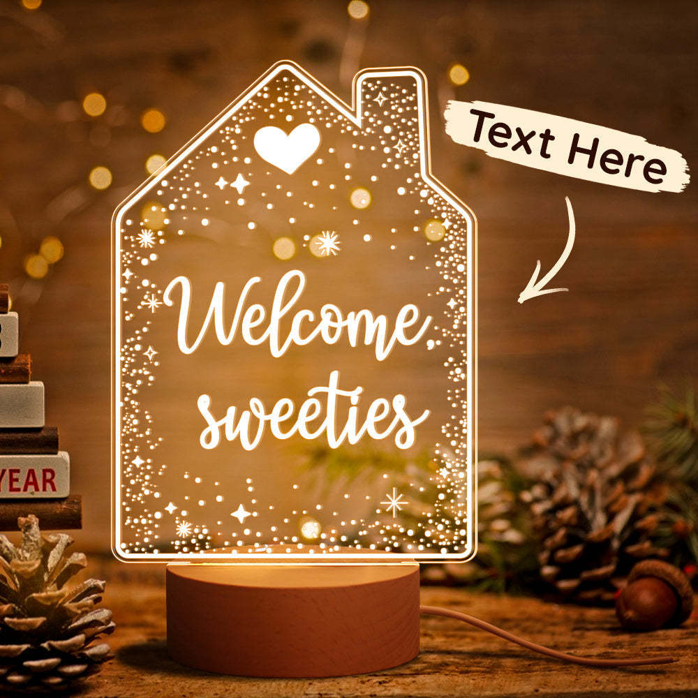 Personalisierte Lampe Nachtlicht Home Sweet Home Housewarminggeschenk Home Sweet Home - meinemondlampe