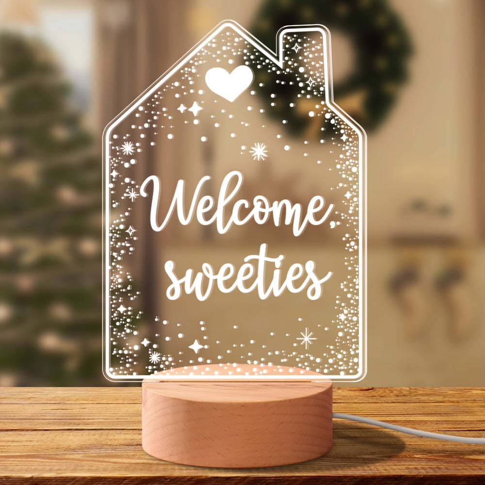 Personalisierte Lampe Nachtlicht Home Sweet Home Housewarminggeschenk Home Sweet Home - meinemondlampe