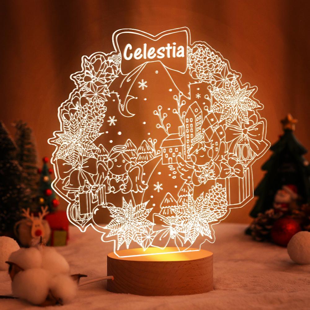 Nachtlicht Baby Personalisierte Lampe Weihnachtsnachtlicht - meinemondlampe