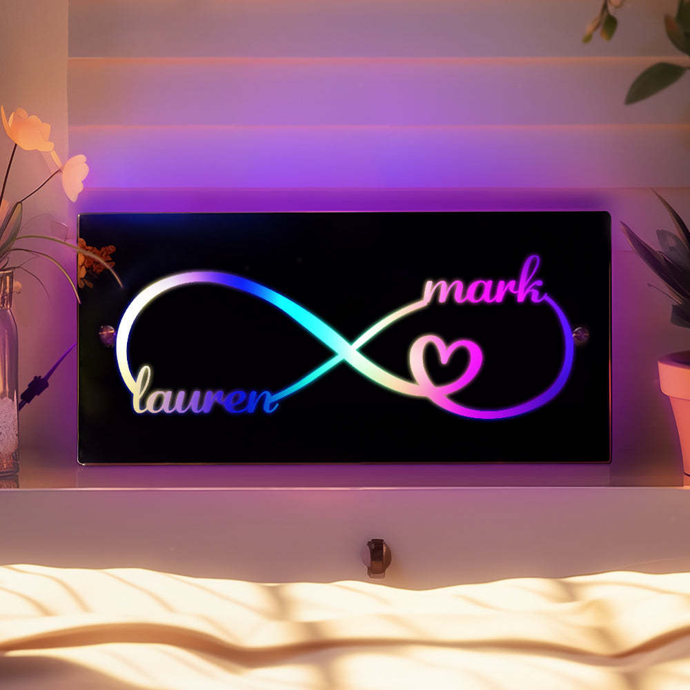 Benutzerdefinierte Namensspiegelleuchte, Personalisiertes Weihnachtsgeschenk F¨¹r Paare - meinemondlampe