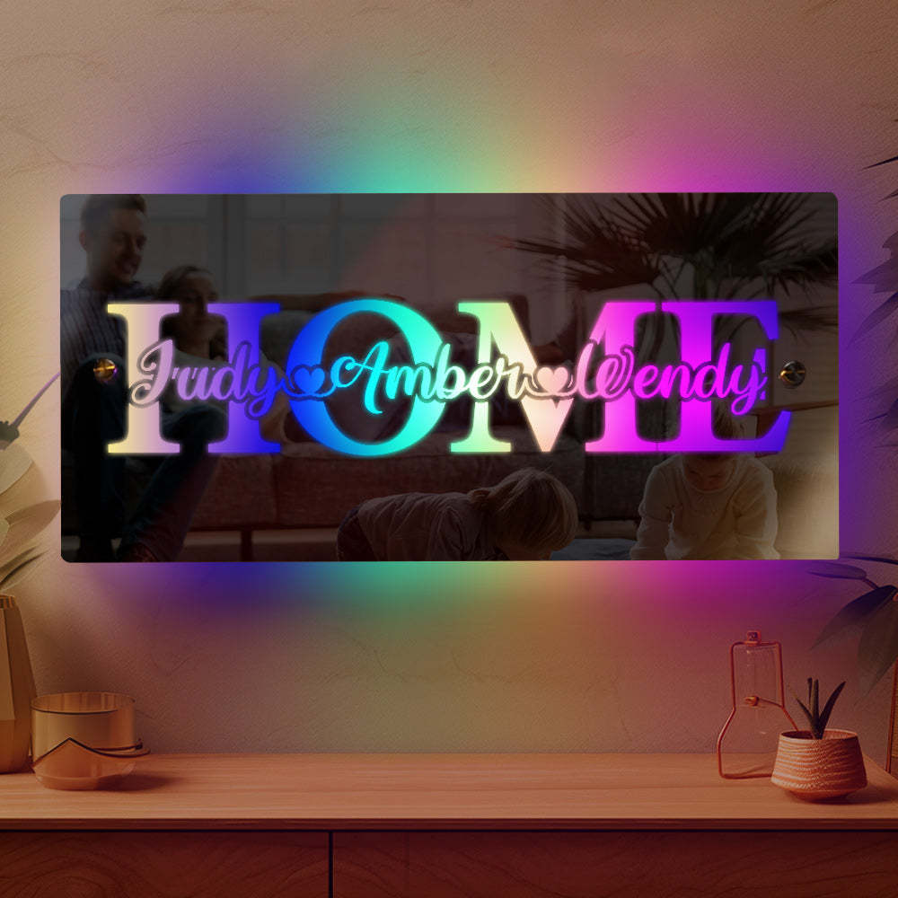 Custom Name Mirror Light Family Love Home Gift - mymoonlampau
