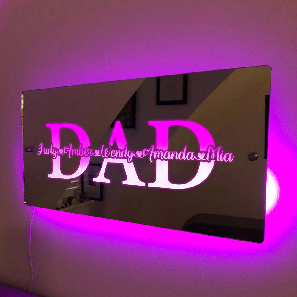 Custom Name Mirror Light Father's Day Creative Gift - mymoonlampau