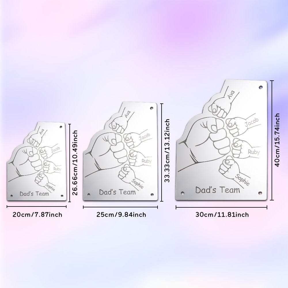 Benutzerdefinierte Familienname Spiegellicht Personalisierte Vatertag Faust Spiegellicht - meinemondlampe