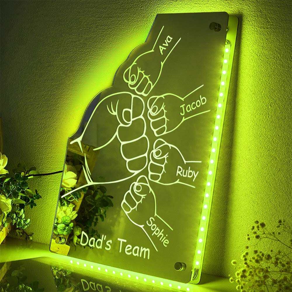 Benutzerdefinierte Familienname Spiegellicht Personalisierte Vatertag Faust Spiegellicht - meinemondlampe