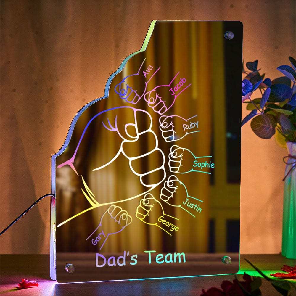 Benutzerdefinierte Familienname Spiegellicht Personalisierte Vatertag Faust Spiegellicht - meinemondlampe