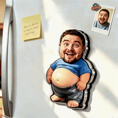 Personalisierter, Knautschbarer Kühlschrankmagnet Mit Foto Und Musik – Individuell Gestaltbarer Foto-charakter-magnet Zum Drücken Auf Den Bauch Mit Integriertem Sound, Lustiges Geschenk Für Familie Und Paare - meinemondlampe