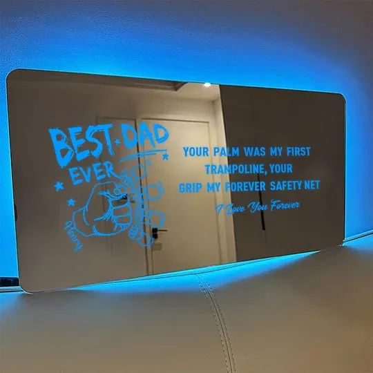 Bester Papa/opa Personalisiertes Vatertags-spiegellicht Für Papa Und Kind