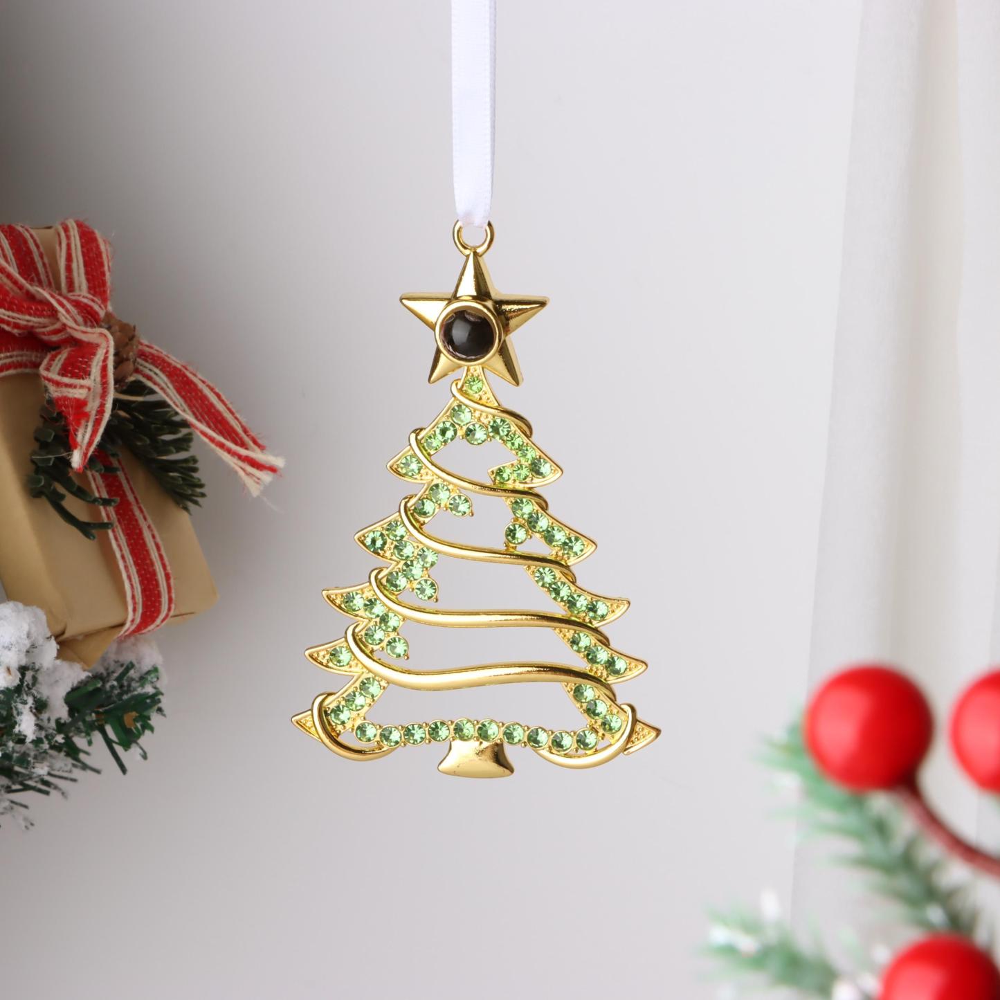 Personalisierter Weihnachtsbaumschmuck Mit Fotoprojektion, Erinnerungsgeschenk Für Familie Und Haustierliebhaber, Weihnachtsbaum-Hängedekoration - meinemondlampe