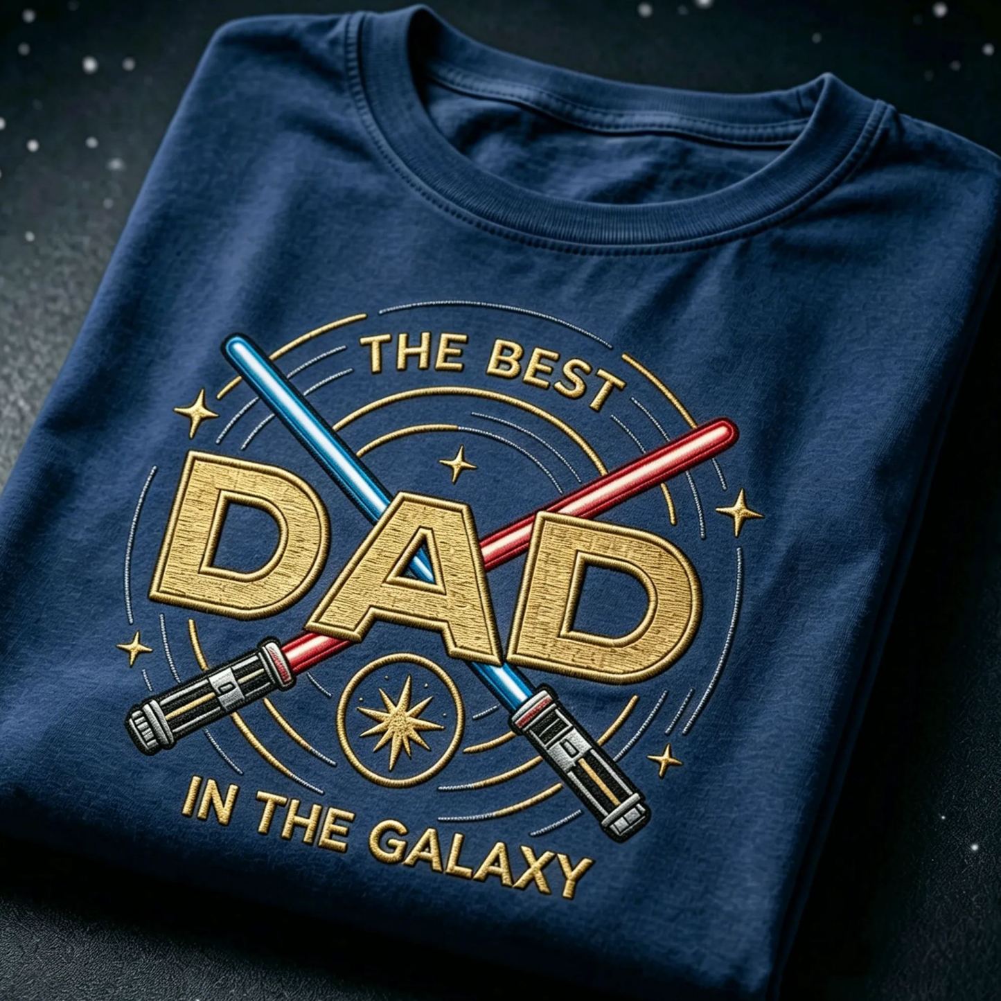 Gesticktes Galaxy Dad Washed T-Shirt – Best Dad in the Galaxy Shirt, Vatertagsgeschenk, Space Magic Crewneck, Galaxy Trip Apparel - meinemondlampe