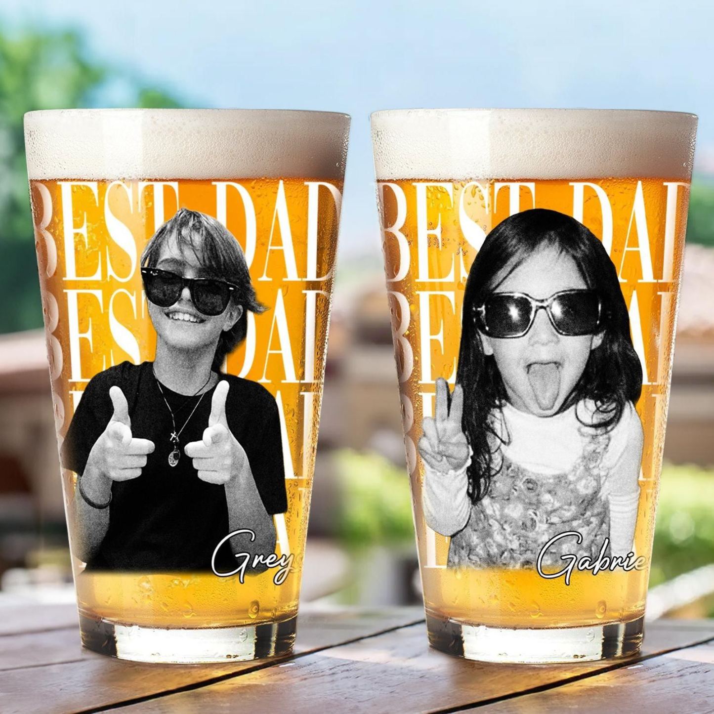 Personalisiertes Foto-Bierglas Für Papa, Vatertagsgeschenk Für Papa, Lustige Papa-Geschenke Mit Kinderfoto, Bestes Papa-Geschenk Aller Zeiten, Papa-Geschenke, Geschenk Für Ehemann - meinemondlampe