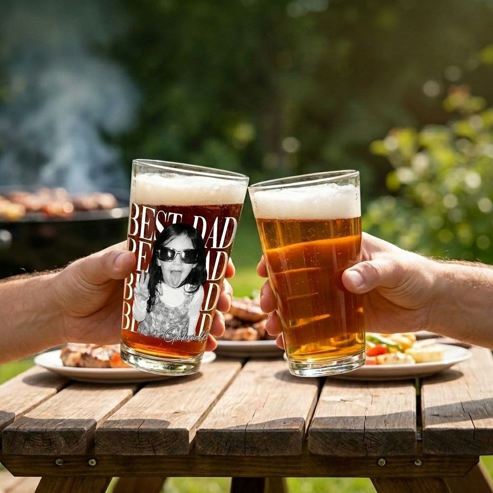 Personalisiertes Foto-Bierglas Für Papa, Vatertagsgeschenk Für Papa, Lustige Papa-Geschenke Mit Kinderfoto, Bestes Papa-Geschenk Aller Zeiten, Papa-Geschenke, Geschenk Für Ehemann - meinemondlampe