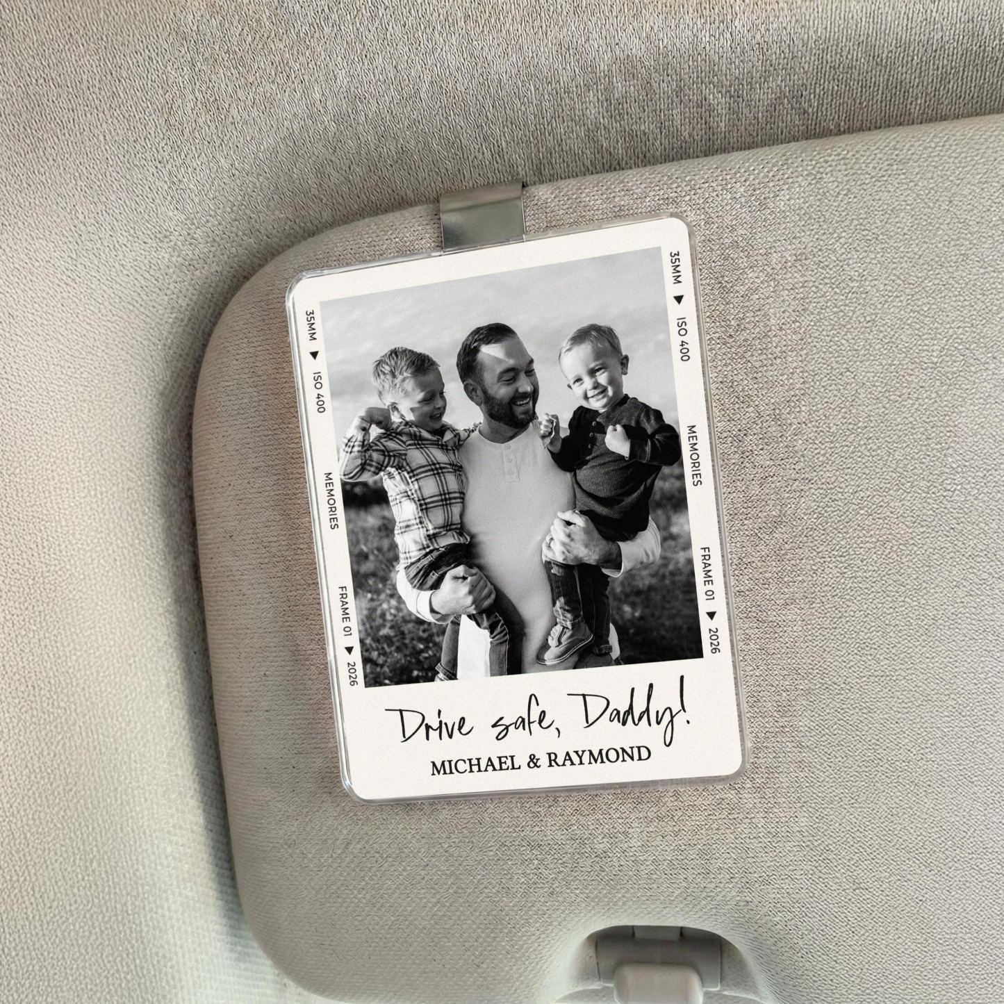 Vatertagsgeschenk Für Papa: Auto-Sonnenblenden-Clip Mit Foto, Sicher Fahren, Papa, Auto-Sonnenblenden-Clip Mit Foto, Geschenk Für - meinemondlampe