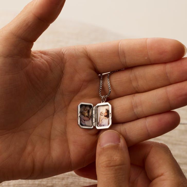 Personalisierte Medaillon-Halskette Mit Foto, Geburtsstein-Halskette, Brautjungfern-Geschenk, Herrengeschenk, Erinnerungsschmuck, Geburtstagsgeschenk, Vatertagsgeschenk - meinemondlampe