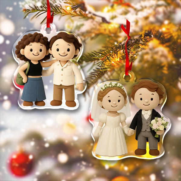 Benutzerdefinierte 3d-effekte Weihnachtsornament Benutzerdefinierte Familiengesicht & Name Dekor Ornamente Weihnachtsgeschenke Für Liebhaber Für Familie