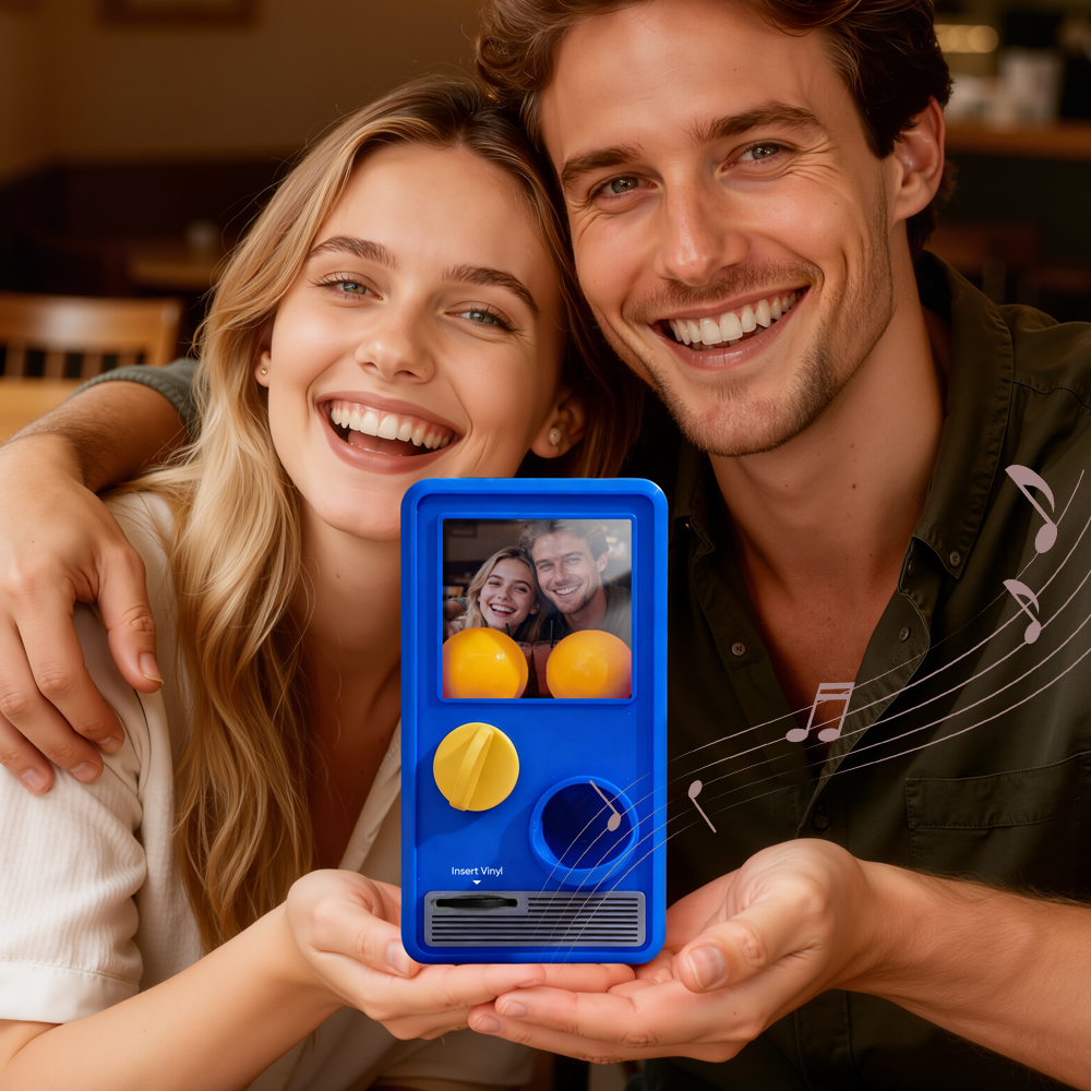 Personalisierter Musik- Und Foto-gachapon-automat Mit Individuellem Song, Mini-schallplattenbox, Geschenk Zum Jahrestag, Weihnachtsgeschenk - meinemondlampe