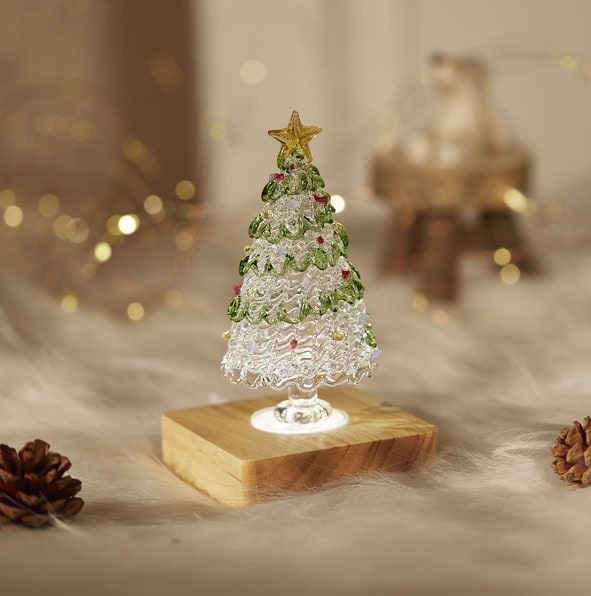 Handgemachte Weihnachtsbaumfigur Aus Buntglas: Sammlerstück, Weihnachtsdekoration, Drahtgewickelte Kunst, Weihnachtsgeschenke - meinemondlampe