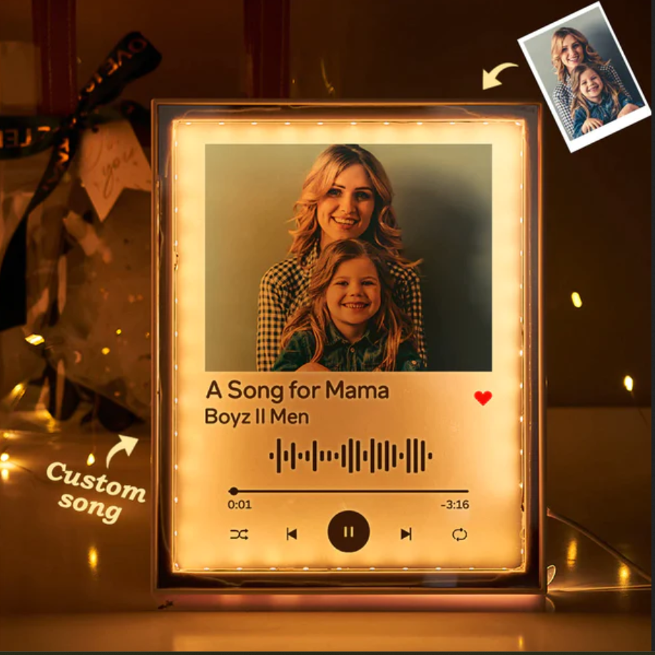 Geschenk Für Mama Scannbarer Benutzerdefinierter Musikcode Nachtlichtspiegel Musikgeschenke - meinemondlampe