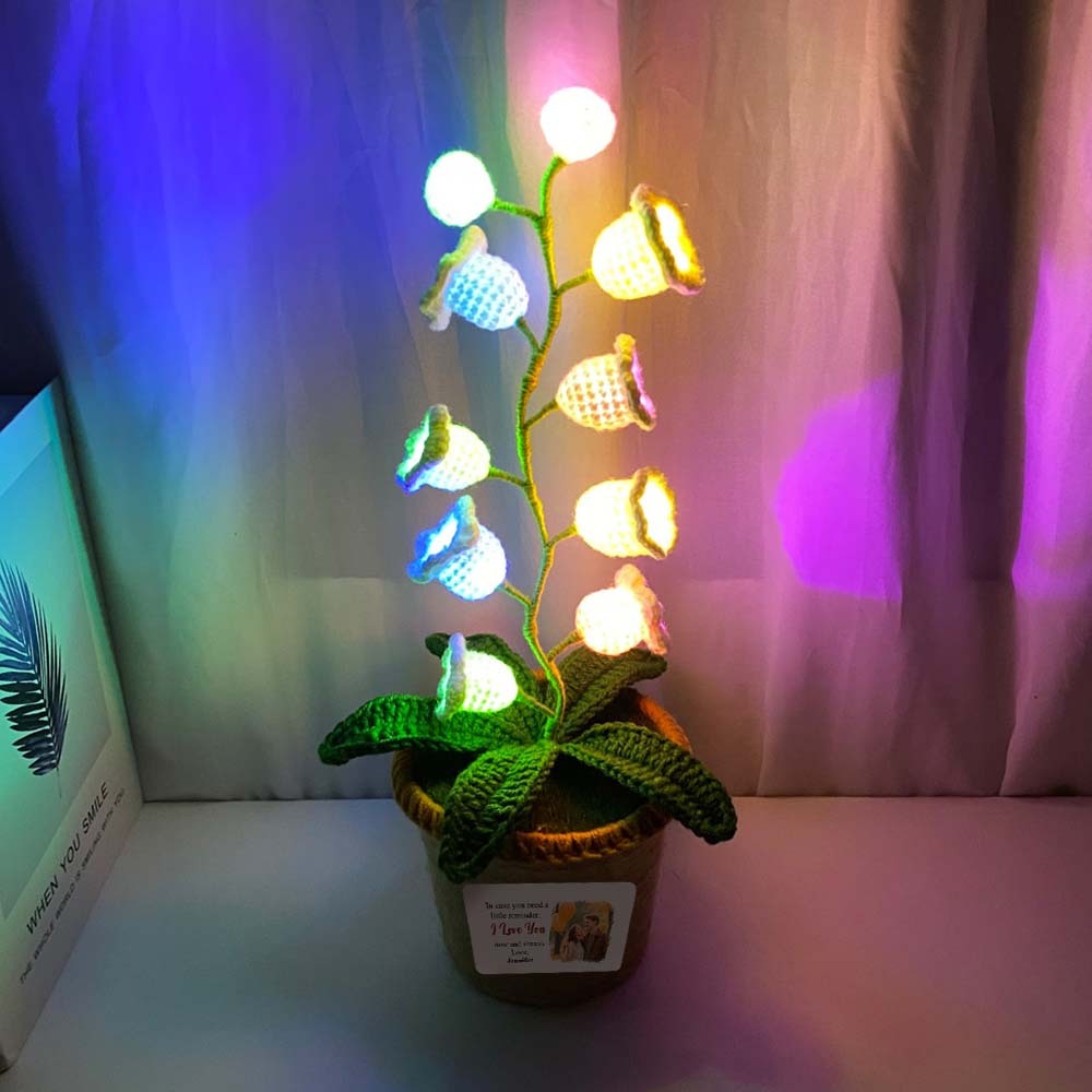 Gehäkeltes Maiglöckchen Mit Led-beleuchtung – Leuchtende Topfblume Aus Strickgarn Für Stimmungsvolles Wohnambiente