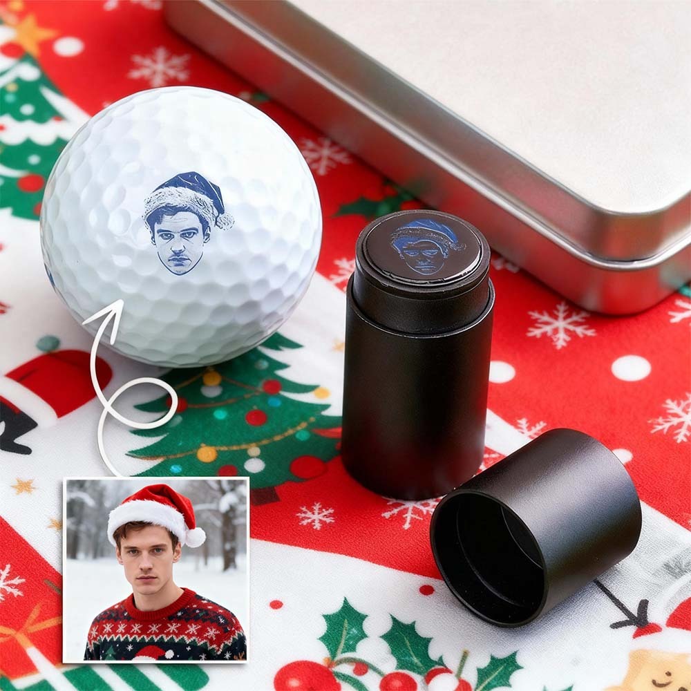 Pelota De Golf Personalizada Con Foto Y Caja Metálica De Almacenamiento. Ideal Como Regalo De Cumpleaños O Para Jugadores De Golf. - santacalcetines