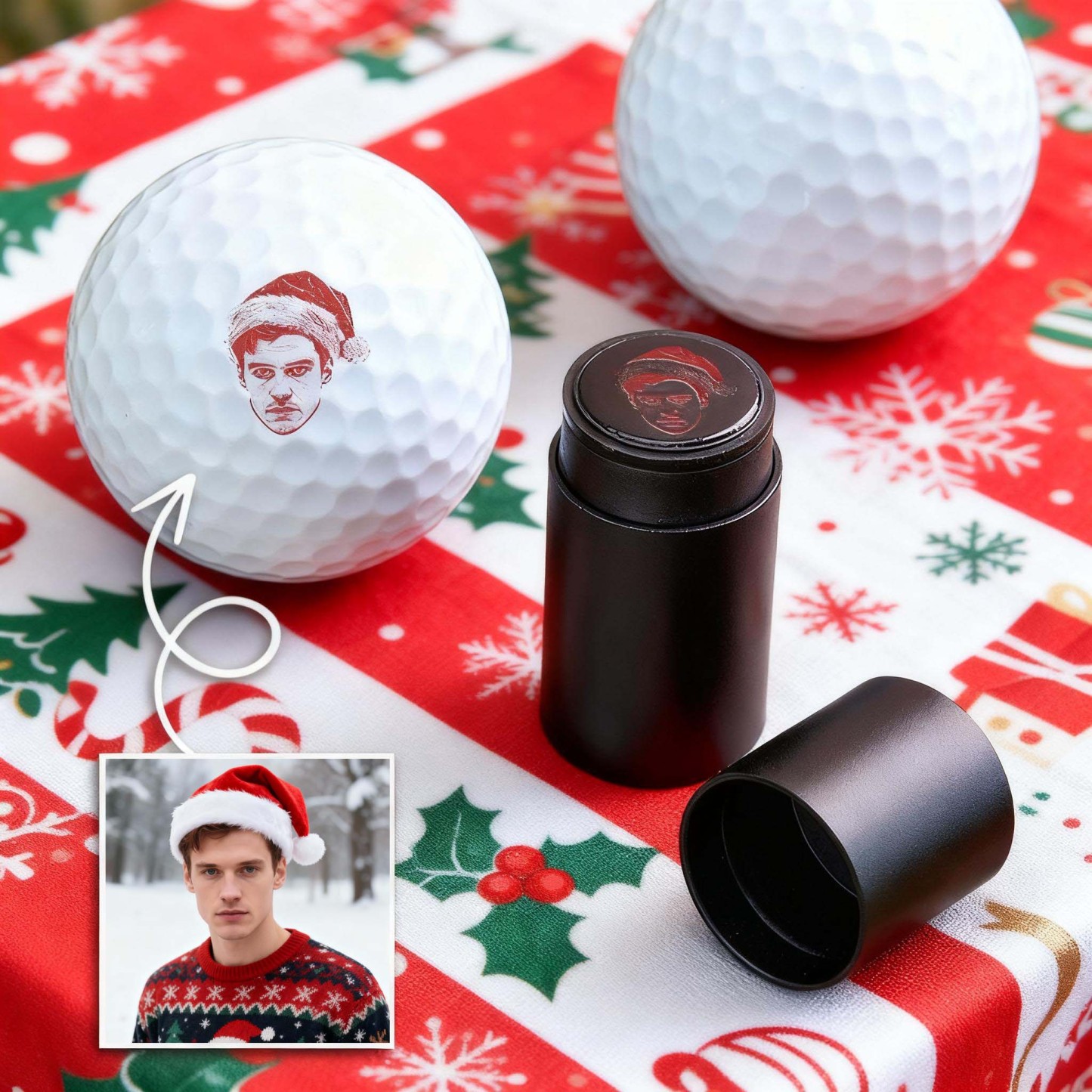 Pelota De Golf Personalizada Con Foto Y Caja Metálica De Almacenamiento. Ideal Como Regalo De Cumpleaños O Para Jugadores De Golf. - santacalcetines