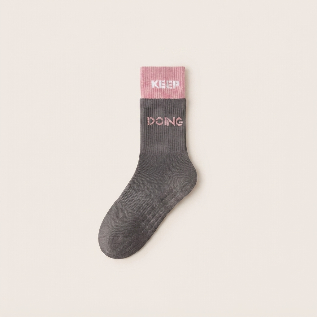 Calcetines De Agarre De Yoga Para Mujer, Calcetines De Agarre De Pilates De Media Pantorrilla, Calcetines De Agarre Antideslizantes, Calcetines De Entrenamiento De Piso Interior Cálidos A Juego Con Pantalones De Tiburón - santacalcetines