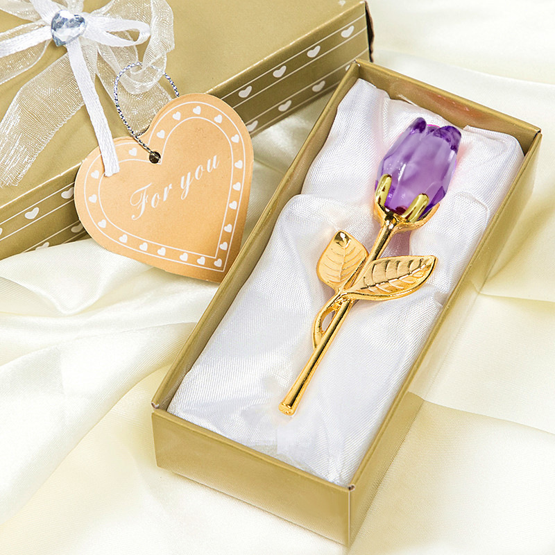 Rosas De Cristal Con Caja De Regalo. Regalo Para Ella, Regalo De Boda, Regalo De San Valentín. - santacalcetines