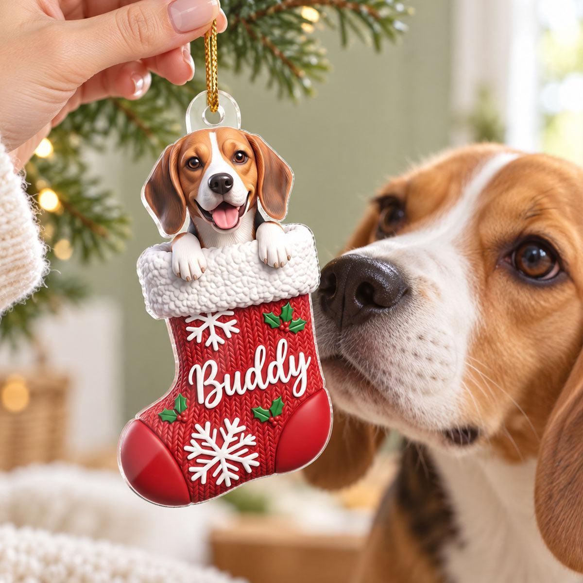 Medias Personalizadas Para Mascotas Para Perros Y Gatos - Adorno Acrílico Personalizado - Regalo De Navidad Para Mamá Gato Perro - santacalcetines