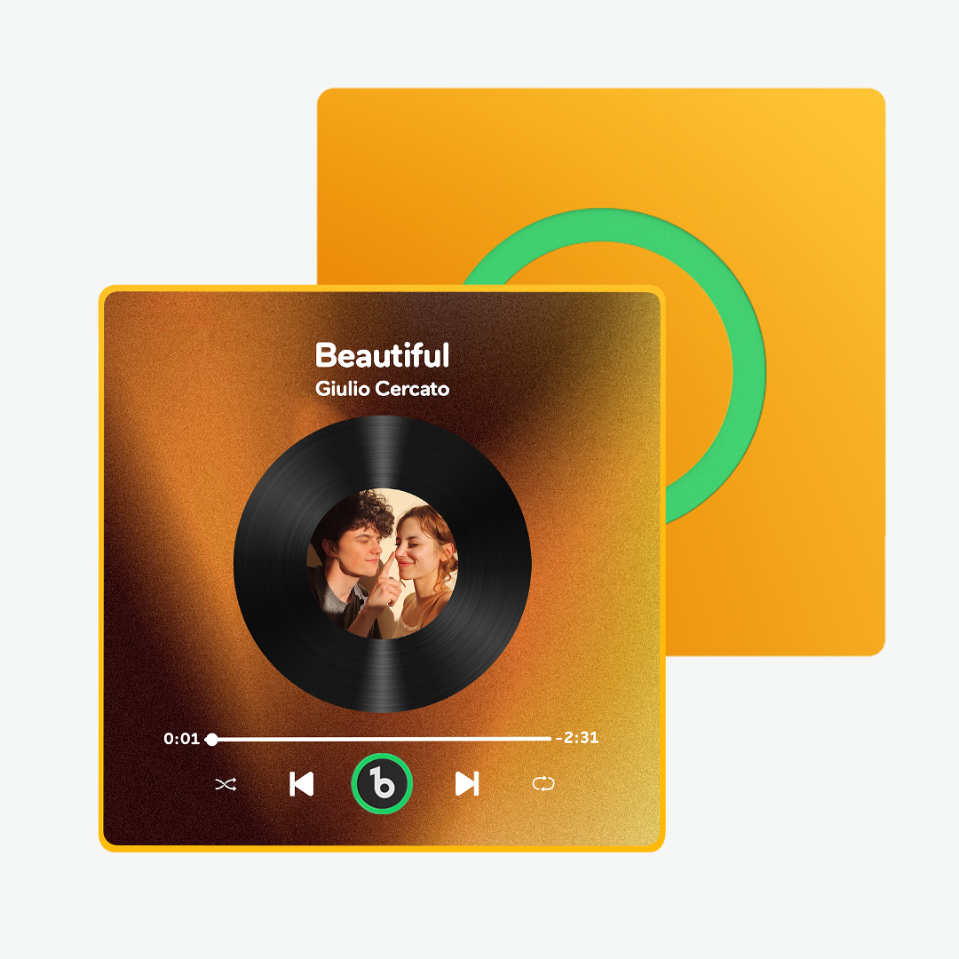 Imán De Nevera Con Música De Color Morado Y Amatista Personalizado, Nuevo Adhesivo De Pared Con Foto Musical De Actualización 4.0 Que Reproduce Música Sin Teléfono Móvil, Varios Estilos, Regalos Para Parejas - santacalcetines