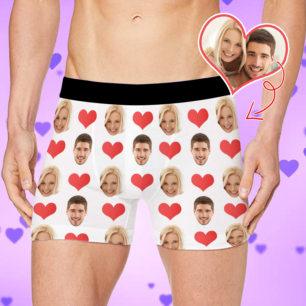 Custom Heart Boxer Shorts - Santa Socks