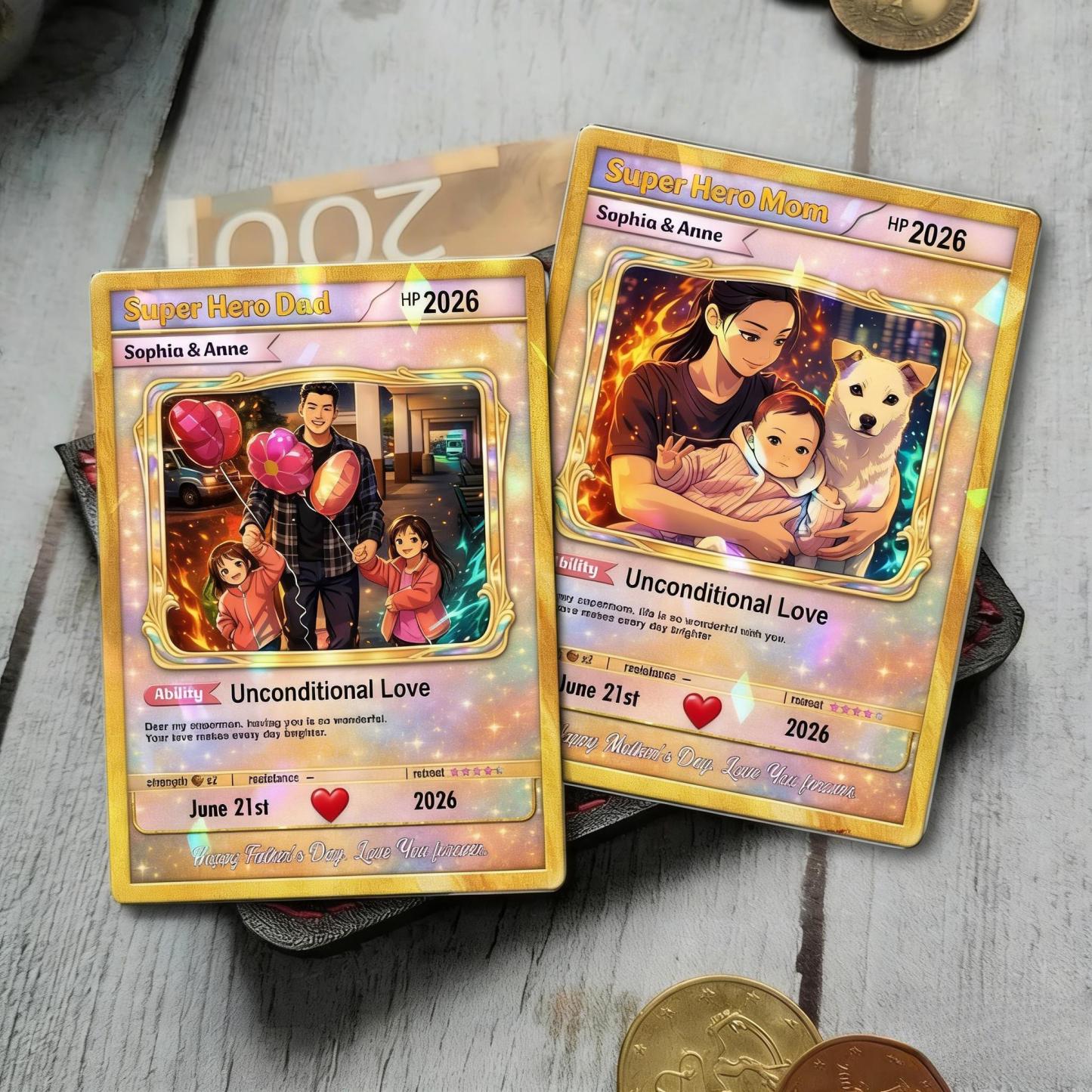 Tarjeta Pokémon Personalizada Para El Día De La Madre, Tarjeta Artística Personalizada Con Foto De Cumpleaños, Tarjeta Holográfica Con Foto De Boda Y Aniversario, Regalo Para Mamá, Regalo Para Mamá Primeriza - santacalcetines