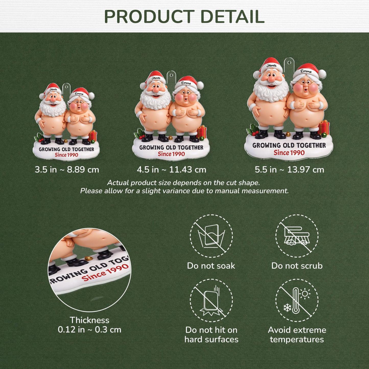 [Efecto De Impresión 3D] Adornos Acrílicos Personalizados: Divertidos Regalos De Navidad Para Parejas - santacalcetines