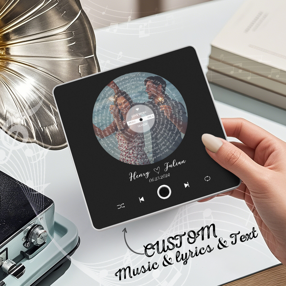 Custom Music Fridge Magnet Lyrics Photo Sticker Gifts Music Wall Photo Sticker Music Movement That Can Be Played Without Cell Phone - santacalcetines