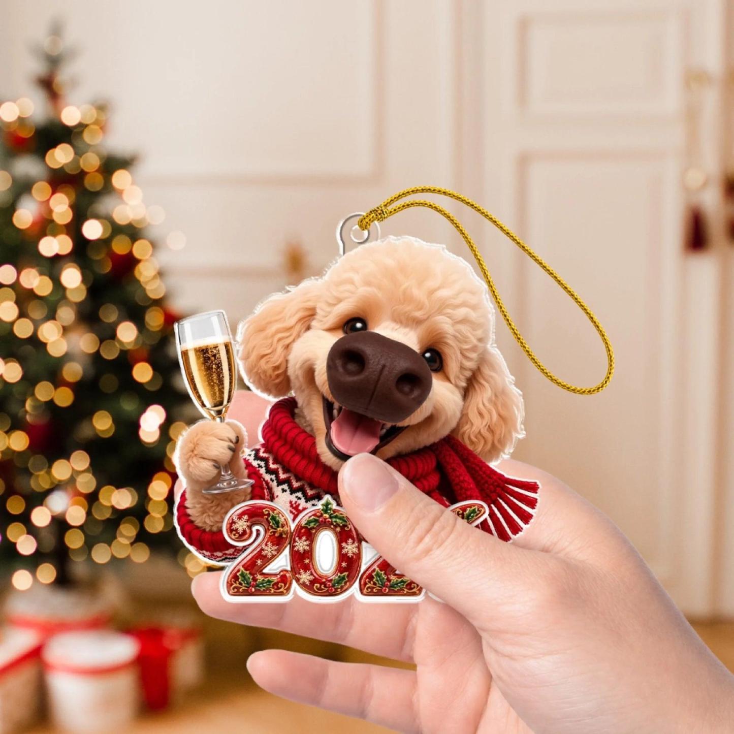 Decoración Navideña Personalizada, Regalos De Cumpleaños Para El Hogar Para Amantes De Los Perros • Cheers And Boops - Adorno Blando De Nariz Personalizado - santacalcetines