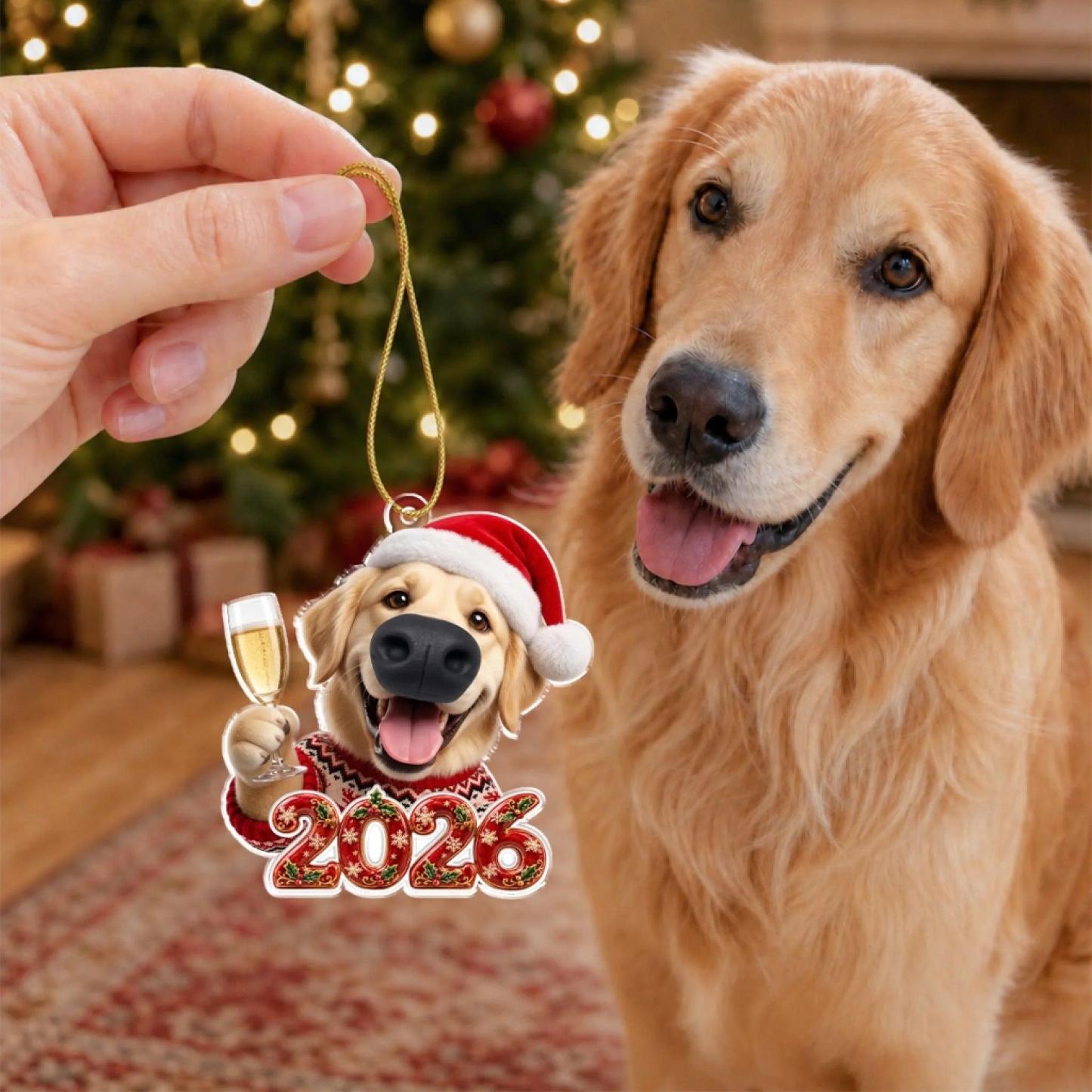 Decoración Navideña Personalizada, Regalos De Cumpleaños Para El Hogar Para Amantes De Los Perros • Cheers And Boops - Adorno Blando De Nariz Personalizado - santacalcetines