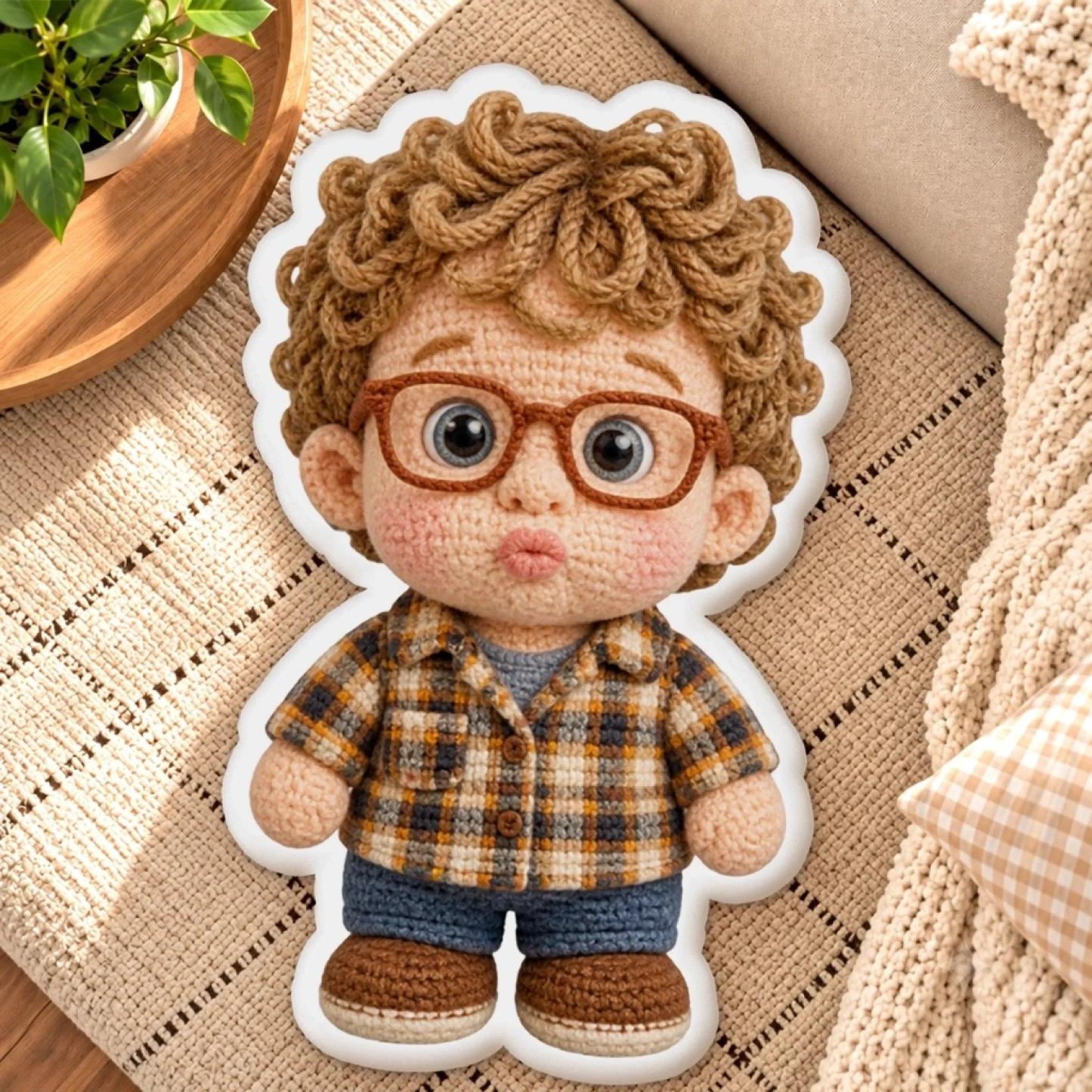 Foto Personalizada Regalos Para Niños Estilo Crochet - Almohada Con Forma Personalizada - santacalcetines
