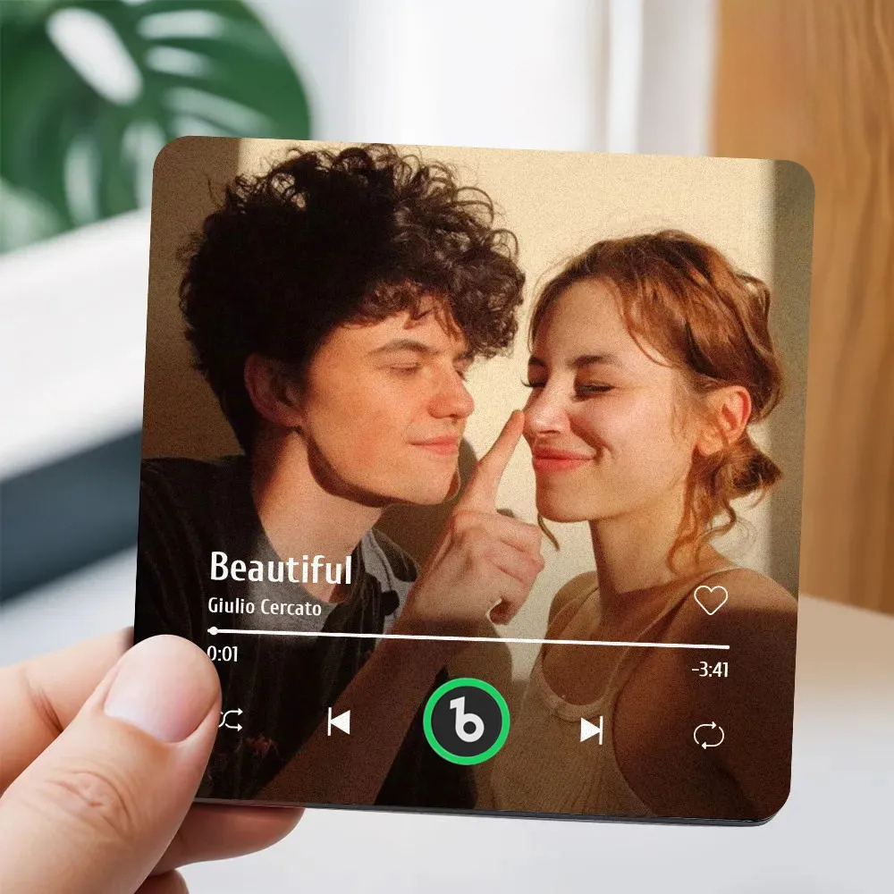 Imán De Nevera Con Música De Color Morado Y Amatista Personalizado, Nuevo Adhesivo De Pared Con Foto Musical De Actualización 4.0 Que Reproduce Música Sin Teléfono Móvil, Varios Estilos, Regalos Para Parejas - santacalcetines