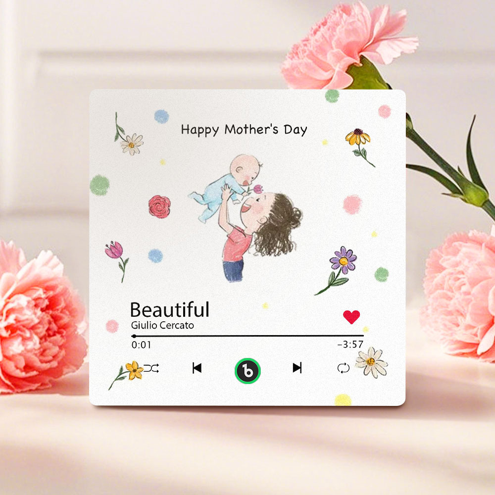 Imán Personalizado Para Nevera Con Música Del Día De La Madre, Marco Personalizado, Regalo Para Mamá - santacalcetines