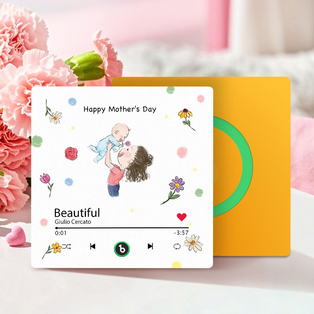Imán Personalizado Para Nevera Con Música Del Día De La Madre, Marco Personalizado, Regalo Para Mamá - santacalcetines