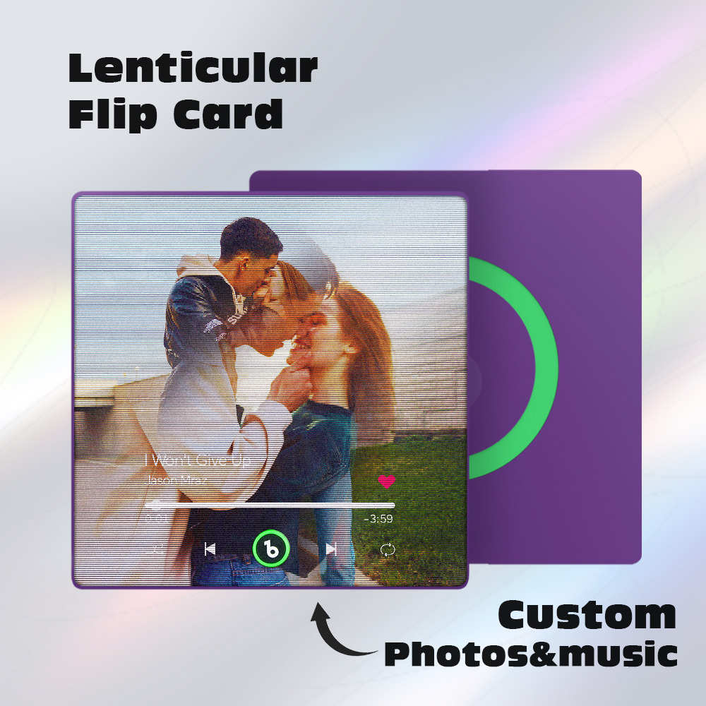 Imán Lenticular Personalizado Para Nevera Con Música, Álbum Personalizado Con 2 Fotos En 1, Regalo De Cumpleaños - santacalcetines