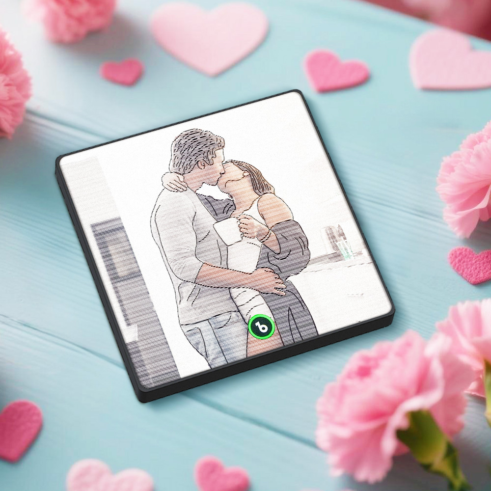 Imán Para Nevera Con Foto Y Música Personalizado, Dibujo Lineal, Foto Lenticular, Regalo - santacalcetines