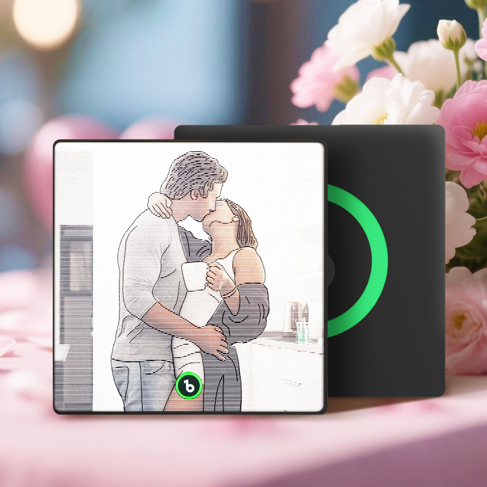 Imán Para Nevera Con Foto Y Música Personalizado, Dibujo Lineal, Foto Lenticular, Regalo - santacalcetines