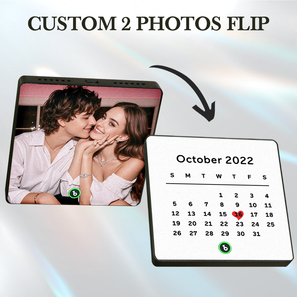 Imán De Nevera Con Música Personalizada, Calendario Con Foto Grabada, Regalo Lenticular - santacalcetines