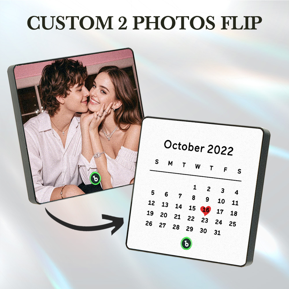 Imán De Nevera Con Música Personalizada, Calendario Con Foto Grabada, Regalo Lenticular - santacalcetines