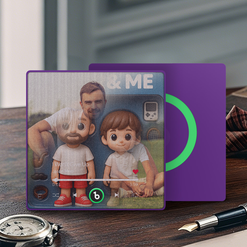 Imán Para Nevera Con Música Personalizada, Foto De Dibujos Animados, Regalo Lenticular - santacalcetines