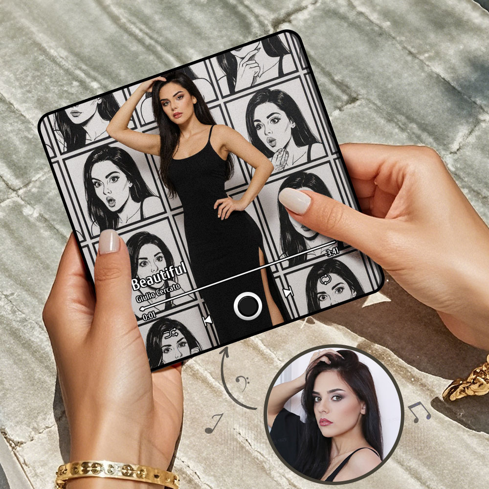 Imán Para Nevera Con Foto De Dibujos Animados Personalizado. Música Que Se Puede Reproducir Sin Teléfono Móvil. Póster De Dibujos Animados Con Música. Imán Para Nevera. - santacalcetines